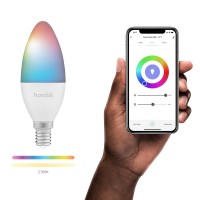 Smart lampa, WiFi, Hombli Smart Bulb E14, LED, RGB & CCT, 4,5W, Dimbar, Multifärg 2/fp
