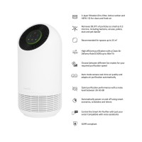 Luftrenare, WiFi, Smart Air Purifier, Vit Luftrenare, WiFi, Smart Air Purifier, Vit