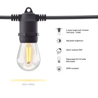 Förlängning: Smart utomhusbelysning, WiFi, Hombli Smart Outdoor Light String Extension, Dimbar, 5m (10 lampfästen, + 10 lampor) Förlängning: Smart utomhusbelysning, WiFi, Hombli Smart Outdoor Light String Extension, Dimbar, 5m (10 lampfästen, + 10 lampor)