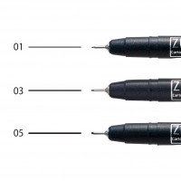 Fineliner Zig Kuretake Mangaka (CNM/3VBK2) 0,1, 0,3 & 0,5mm Svart