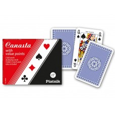 Spelkort/Kortlek Piatnik Classic Canasta-kortspel, dubbelkortlek, med värdepoäng