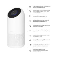 Smart luftrenare, WiFi, Hombli Smart Air Purifier XL, Vit