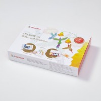 Presentset/Målningsset: Stockmar Painting and Drawing Set (hexagonalformade färgpennor + akvarelltäckfärg + målarblock)