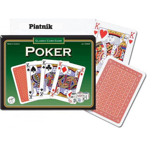Piatnik: Spelkort / Kortlek Piatnik Classic Poker-kortspel med pokertärningar