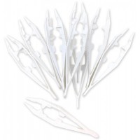 Pincetter till rörpärlor, 10,1x2,3cm, plast, vit 10/fp