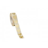 Stickers / Klistermärken på rulle, Hjärtan, Guld, 20x23mm, 1000 etiketter/rulle