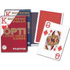 Spelkort/Kortlek Piatnik OPTI Supreme Poker-kortspel, stora bokstäver/siffror, 2 kortlekar/fp