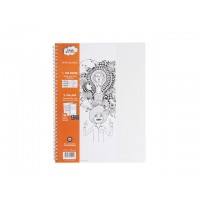 Kollegieblock Whitelines Link, A4, 60 blad, grått papper, vita stödlinjer, Rutat 1/fp