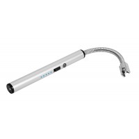 Tändare, elektrisk tändare + USB-kabel, Wedo Arc, aluminium, Silvergrå (USB-laddning)