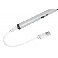 Tändare, elektrisk tändare + USB-kabel, Wedo Arc, aluminium, Silvergrå (USB-laddning)