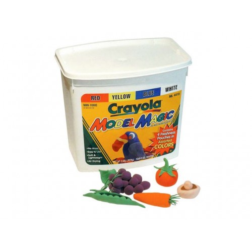 Modellera Crayola Model Magic 900g, primärfärger, 4 färger (Vit, blå, röd & gul))