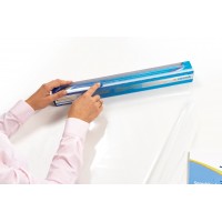 Bokplast/Plastfolie utan häftämne, 40cm x 10m, i dispenser med inbyggd avrivning