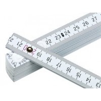 Centimeterstock  (ej tum), Linex, i trä, med gradmarkering (vinkel), 2 meter, Vit