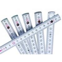 Centimeterstock  (ej tum), Linex, i trä, med gradmarkering (vinkel), 2 meter, Vit