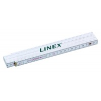 Centimeterstock  (ej tum), Linex, i trä, med gradmarkering (vinkel), 2 meter, Vit
