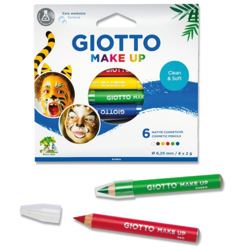 Ansiktsfärg/Teatersminkpenna Giotto Make Up Pencils, 6 färger/fp