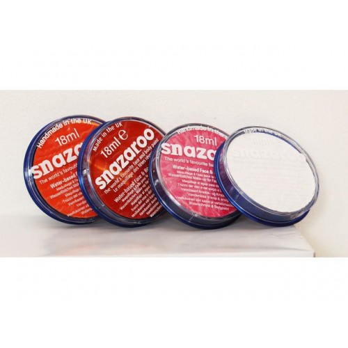 Ansiktsfärg/Hudsmink Snazaroo Face Paint, 18ml x 4 färger/fp (orange, klarröd, rosa, vit)
