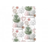 Julpapper/Julklappspapper 57cm x 154m, 80g, Pinetree (julgran), 7 kg, 154 m/rulle