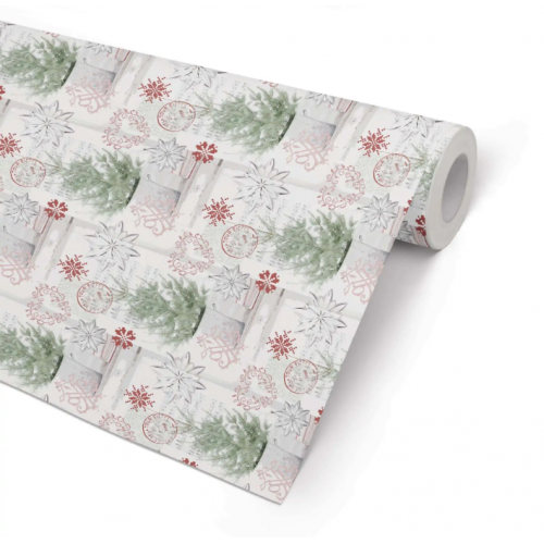 Julpapper/Julklappspapper 57cm x 154m, 80g, Pinetree (julgran), 7 kg, 154 m/rulle