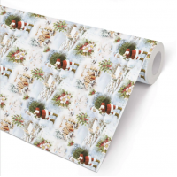 Julpapper/Julklappspapper 57cm x 154m, 80g, White Christmas (jultomte), 7 kg, 154 m/rulle