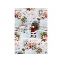 Julpapper/Julklappspapper 57cm x 154m, 80g, White Christmas (jultomte), 7 kg, 154 m/rulle