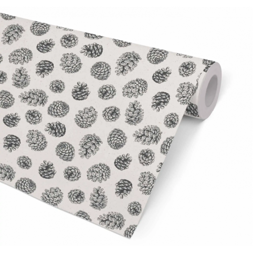Julpapper/Julklappspapper 57cm x 154m, 80g, Kongle, Charcoal (kottar), 7 kg, 154 m/rulle