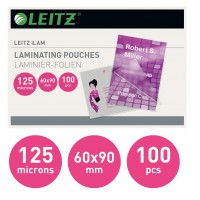 Laminat / Lamineringsficka Leitz 60x90mm, visitkortformat, 125micron 100/fp