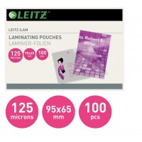 Laminat / Lamineringsficka Leitz 95x65mm, nyckelkortformat, 125micron 100/fp Laminat / Lamineringsficka Leitz 95x65mm, nyckelkortformat, 125micron 100/fp