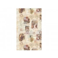 Julpapper/Julklappspapper 38cm x 165m, 80g, Silent night (jultomte och barn), 5 kg, 165 m/rulle