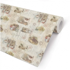 Julpapper/Julklappspapper 38cm x 165m, 80g, Silent night (jultomte och barn), 5 kg, 165 m/rulle