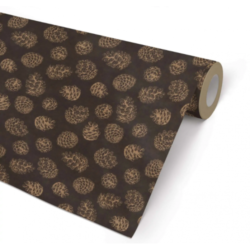 Julpapper/Julklappspapper 57cm x 154m, 80g, Kongle Svart (kottar), 7 kg, 154 m/rulle