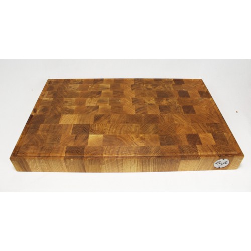 Skärbräda, ändträ, Ek, med ränna och bärgrepp, 58 x 36,5 x 5,5cm  (svensktillverkad)