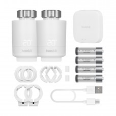 Startpaket: Radiatortermostat/Elementtermostat, WiFi, Hombli Smart Radiator Thermostat Start Kit (2 + Bluetooth Bridge), Vit