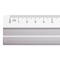 Linjal/Aluminiumlinjal/Metallinjal Staedtler, aluminium, 40cm cm/mm-gradering, med antiglid 1/fp