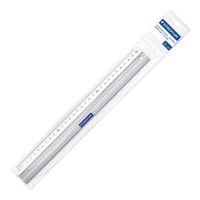 Linjal/Aluminiumlinjal/Metallinjal Staedtler, aluminium, 30cm cm/mm-gradering, med antiglid 1/fp