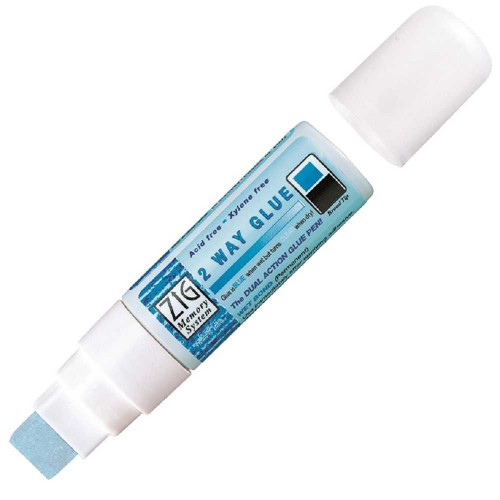 Lim / Limpenna Zig Kuretake, 2 way glue, MSB-30M, 15mm, Broad, chisel, 25 gram (avtagbart/flyttbart/permanent)