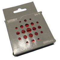 Häftklammer Rapid Soon 24/6, färgade, Röd, 2000 klamrar/ask