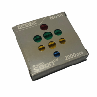 Häftklammer Rapid Soon Nr.10, 10/4, färgade, 2000 klamrar/ask (röd, grön, gul, blå) - Färgade häftklamrar