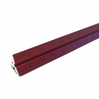 Skalstock / Skallinjal/ trekantsskala, 15cm, Aluminium (blå), Standardgraph 9405-15, (1:2,5 - 1:5 - 1:10 - 1:20 - 1:50 - 1:100), Röd
