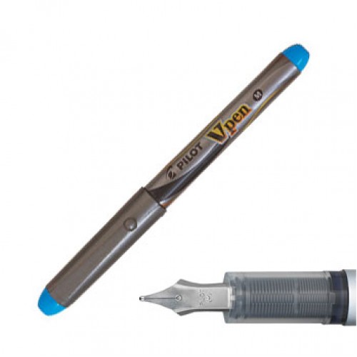 Pilot V-pen Silver Reservoarpenna engångspenna Ljusblå (M) 1/fp