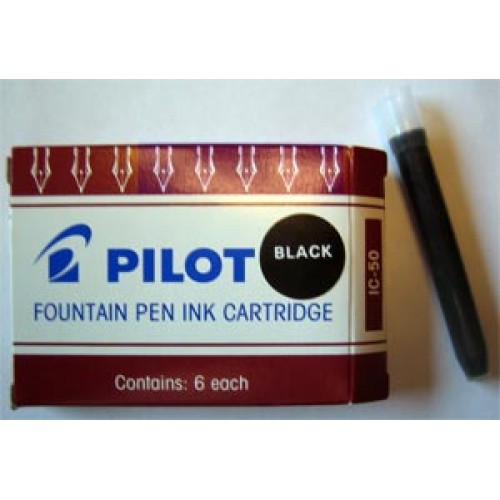 Bläckpatron Pilot IC-50-B Svart 6 patroner/ask