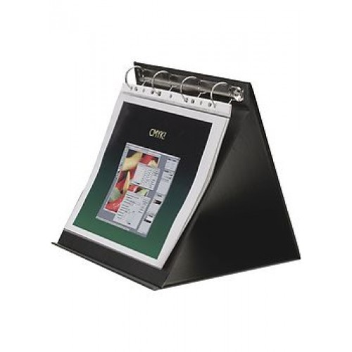 Flip-over-pärm / Presentationspärm A4L 80-80-80mm Svart, Bordsflipover