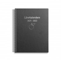 Lärarkalender: Lärarkalendern A5 Svart miljökartong med plastfickor & plastflikar