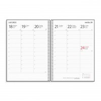 Lärarkalender: Lärarkalendern A5 Svart miljökartong med plastfickor & plastflikar