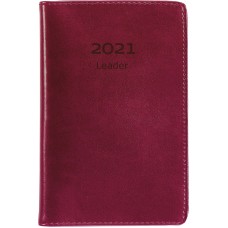 Fickkalender Burde Leader 3338 Rött konstläder med atlas