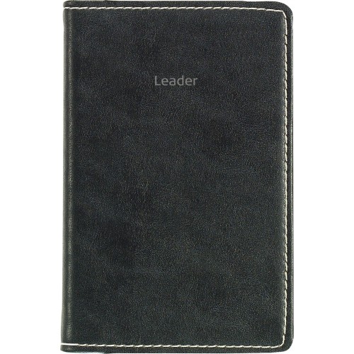 Fickkalender Burde Leader 3336 Svart konstläder med atlas