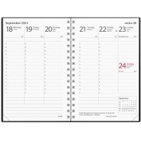 Fickkalender Burde Prestige 3343, 83x127mm, Svart plast