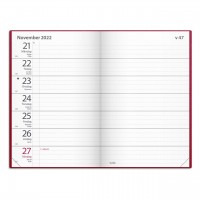 Fickkalender Burde Fickagenda 3328, 82x127mm, Rött konstläder