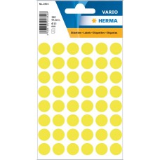 Märketiketter/Signaletiketter Herma Vario 1854 Ø 13mm permanent Lysgul 240/fp