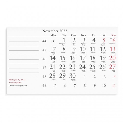 Blockkalender Burde 5280 Månadsblock 150x90mm Blockkalender Burde 5280 Månadsblock 150x90mm